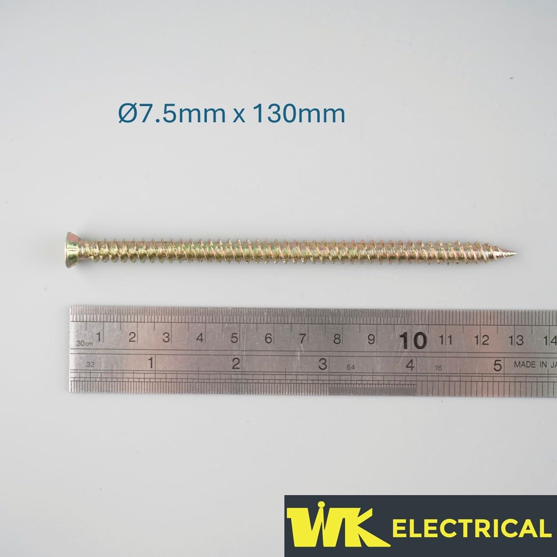 WK Electrical, Concrete Screws with Torx Bits, Zinc-Plated Countersunk Masonry Screws for Brick & Concrete - Image 2
