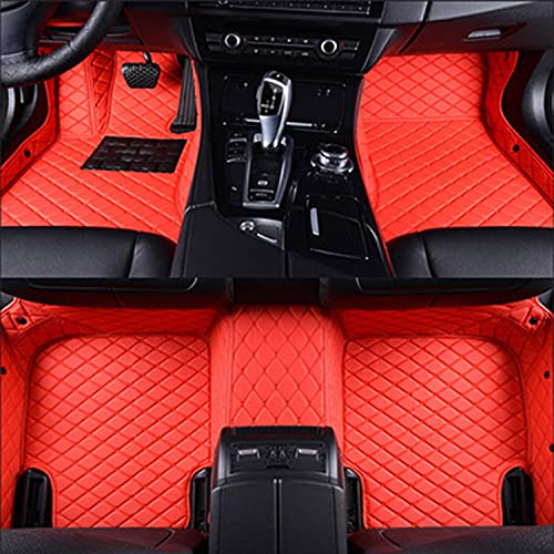 Aiducreaon Custom Floor Mats for BMW 1 2 3 4 5 6 7 8 X1 X2 X3 X4 X5 X6 X7 M1 M2 M3 M4 M5 M6 M7 M8 X3M X4M X5M X6M GT Z4 etc...All Weather Leather Non-Slip Car Mats (Red)