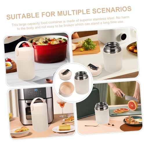 Termo para comida con cuchara y asa recipiente de 850ml portátil para excursiones 3