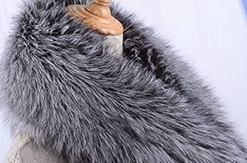 本物✩シルバーフォックス✩丸ごと一匹✩ファーマフラー✩留め具有✩お顔が可愛いです フォックス ファー マフラー<br>日本製 SAGA サガ シルバー