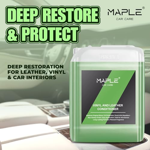 Image of Maple Car Care Vinyl & Leather Conditioner (5 Litre) | Car Interior Cleaner & Protectant for Leather Seats, Dashboard & Upholstery | UV Protection, Restores Shine & Non-Greasy Finish