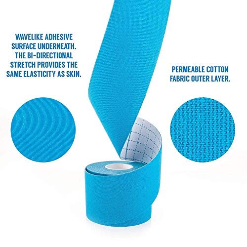 Image of Kobo Waterproof Kinesiology Tape (5 m X 5 cm) Latex Free Breathable Athletic Sports Tape for Injury, Muscle Support, Pain Relief, Joint Support and Physiotherapy (Imported)