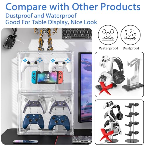 Supporto per controller e cuffie, in acrilico, per controller e cuffie, compatibile con Xbox, PS5, PS4, PS3 e Switch Pro