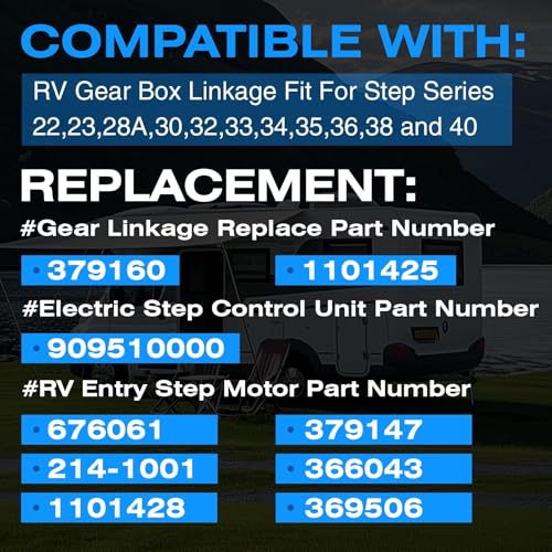 Image of 379160 676061 RV Step Motor Conversion Kit Linkage A Compatible with Lippert Kwikee Electric Steps, Gear Box and Step Control Replace 1101425 1101428 379147 366043 214-1001 369506 909510000