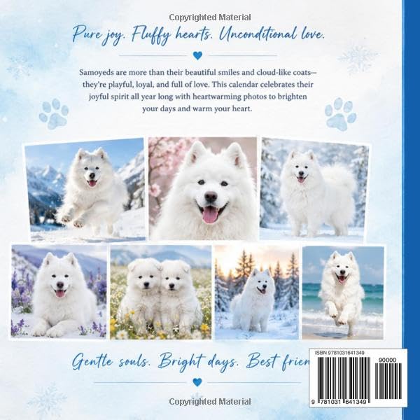 Samoyeds 2027 Calendar: A Year of Fluffy Smiles, Cute Dogs, and Monthly Organization image 3