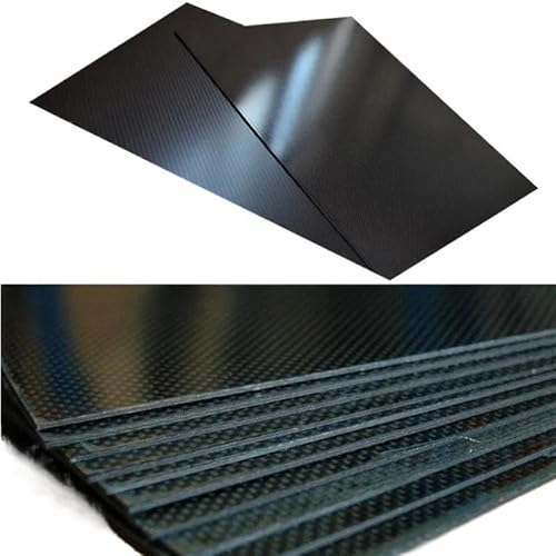 300 X 200MM 250X250MM光沢3K純炭素繊維シートプレート0.5 / 1.0 / 1.5 / 2.0 / 3.0 / 4.0 / 5.0mm高複合硬度RC材料(250 x 250 x 0.5MM)