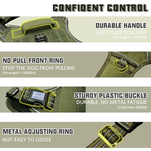 Image of AUROTH Tactical Dog Harness Medium Sized Dog No Pull Adjustable Dog Vest