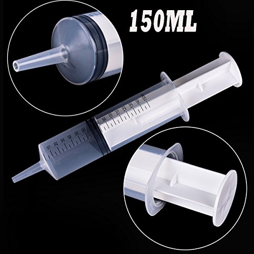 Buytra 3 Pack Garden Syringe 150, 100, 60ML/CC, Plastic Syringe for Hydroponics Nutrient Measuring, Watering, Refilling, Dispensing, Lab Experiment - Thumbnail 5