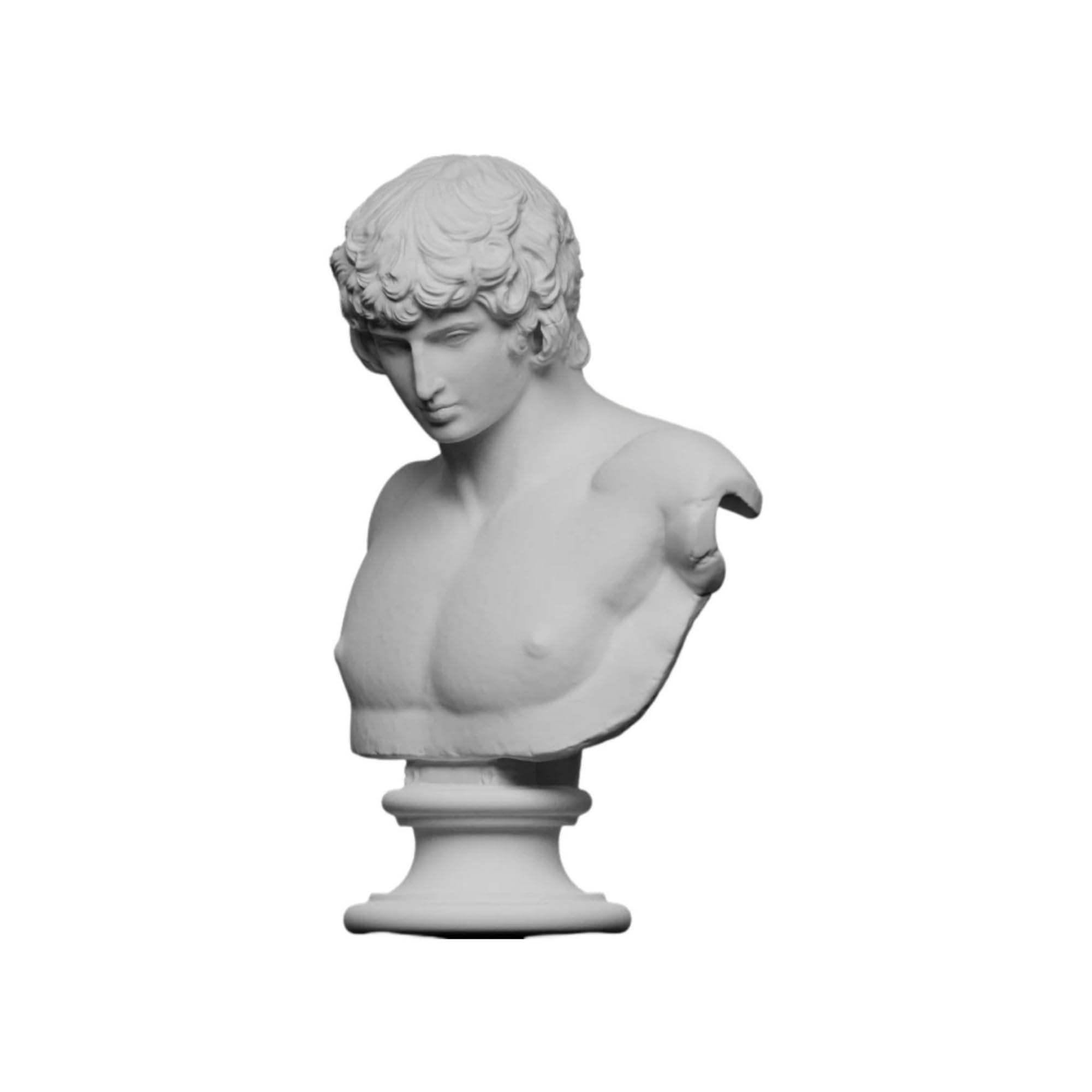 Antinous Bust statue Greek Handmade Museum Replica Marble Sculpture