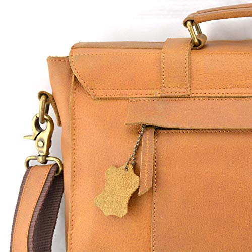 Bolso mensajero de cuero búfalo para laptop miniatura 6