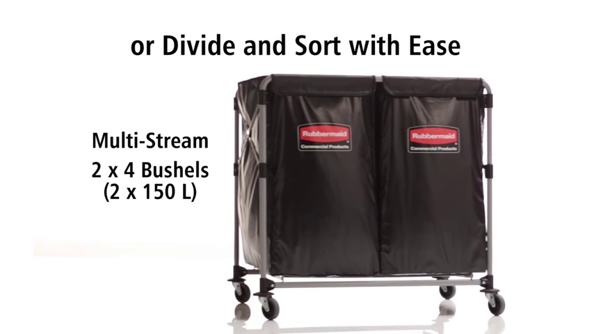 Image of Rubbermaid Commercial Products Collapsible X Cart, Black Multistream, Steel Industrial Laundry /Trash Cart with Wheels for Hotels /Hospitals /Nursing Homes /Offices