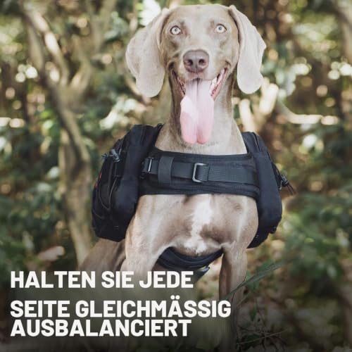 OneTigris Mammoth Hunderucksack 2.0 Version Reißen Camping Wandern Hundebackpack für M/L Größe Hunde (L, Schwarz)