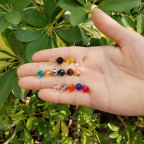 Image of 8mm Round Glass Beads for Jewelry Making, Faceted Shape Crystal Spacer Beads for Bracelets Necklaces Earring, 450pcs