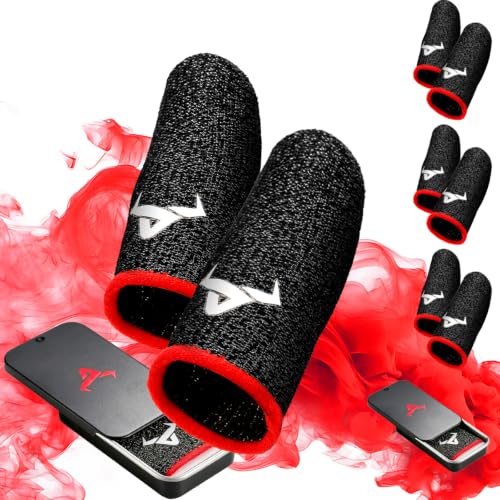 6 Pack Finger Sleeves for Gaming Thumb Sleeves for Mobile Gaming Anti Sweat Ultra Thin 0.15mm Silver Fiber Suitable for Most Gamers Gaming Finger Gloves for PUBG COD Dedales Gamer Covers