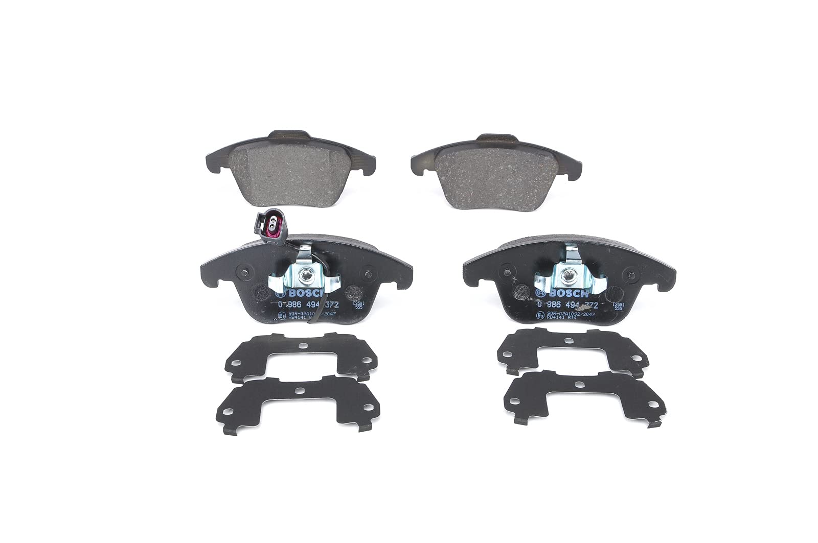 Bosch BP1280 - Pastiglie Freni Auto, Asse Anteriore - Qualità Bosch - Riduzione del Rumore e della Polvere - Certificazione ECE-R90 - Senza Rame - 1 Confezione da 4 Pastiglie