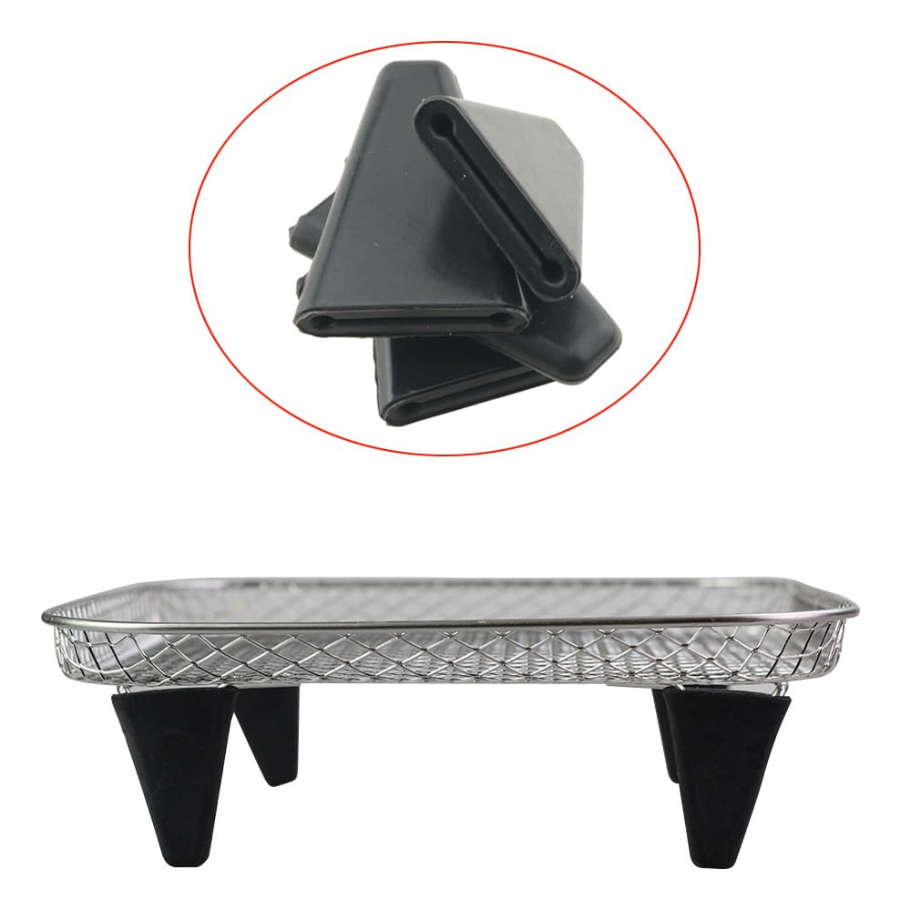 Paquete de 4 estantes de deshidratación para elevar los pies, tapa de silicona para aumentar la altura, apilable, bandeja para freidora de aire, bandeja para parrilla, deshidratador, juego de 5