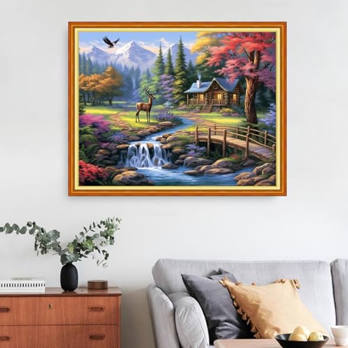 Image of Funart Stamped Cross Stitch Kits for Beginners Full Range of Cross Stitching Preprinted Embroidery Kits for Adults, 11CT Embroidery Pattern Needlepoint Kits- (ArtColors38)