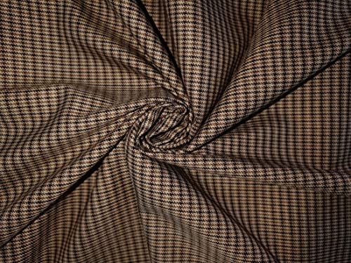 Tissu tweed épais beige et noir de qualité supérieure pour couture haute couture