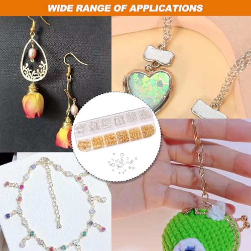 Biegeringe Schmuckherstellung Ringe 1300 Stk Spaltringe Offene Biegeringe Gold Silber Jump Rings Metall Sprungringe für Schmuck