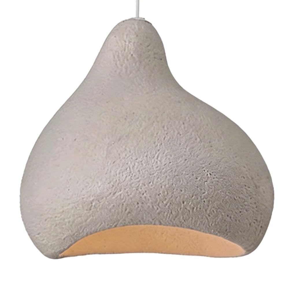 ESIYUVO Japanese Wabi-sabi Chandelier White Minimalist Lighting Fixture Polystyrene Single-Head Pendant Light Creative Kitchen Island Hanging Lamp for Living Room Dining Room Entrance Hall Bedroom