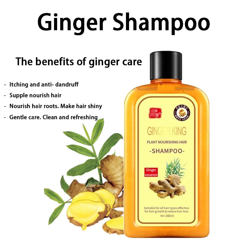 Miniatura 2 de Ginaday - Champú instantáneo de jengibre para el crecimiento del cabello, champú anticaídas de jengibre para el crecimiento del cabello, champú