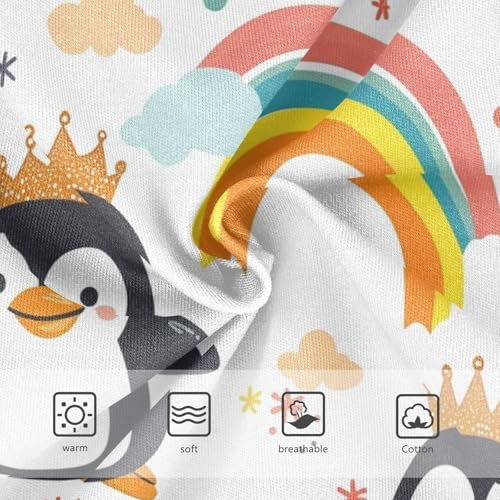 Wusikd Cute Penguins Girls' Underwear Cotton Crown Rainbows Girls Briefs Soft Toddler Underwear 2T3