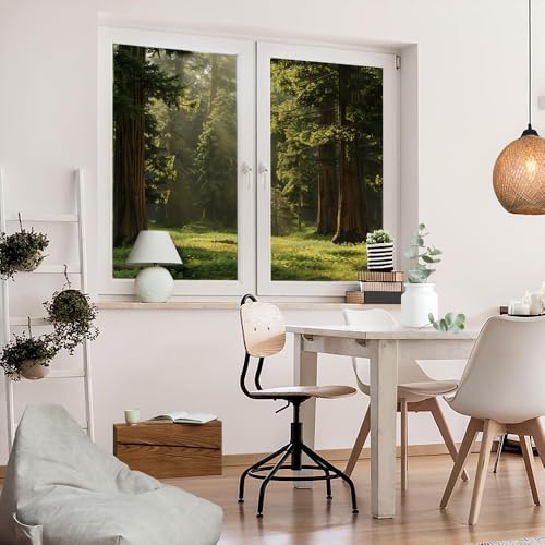 Vinilo Decorativo de Vidrio Teñido Nature Forest 23.6x35.4" x2 miniatura 5