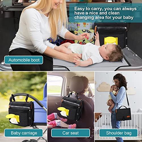 Portable-Baby-Changing-Pad-DerJunstar-Diaper-Changing-pad-Waterproof-Travel-Changing-Mat-for-Newborn-Girl-boy-Black