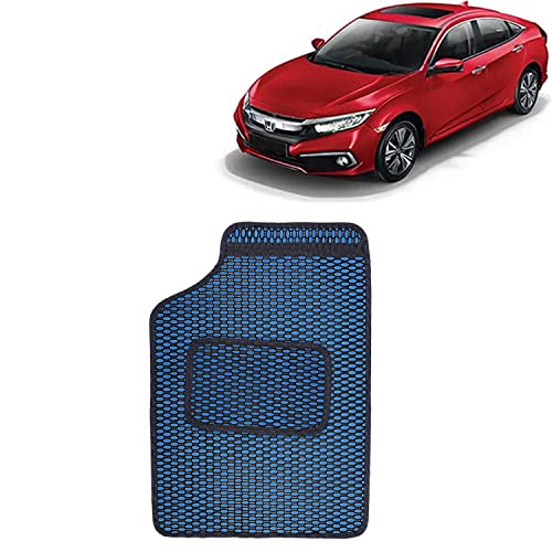 Image of Kingsway Dotted Design Car Floor Foot Mats Universal Fit for Honda Civic, Model Year : 2019 Onwards, Water and Dustproof, Color Blue, Set of 5 Pieces