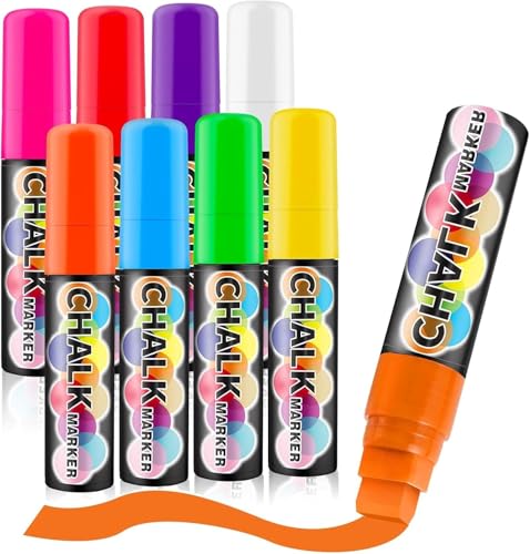 Opiniones y reviews de Tizas . 43 Marcadores de Tiza Líquida 8 Colores (15mm puntas) para Pizarrón Blanco y Ventanas, Plumones para Vidrio Borrables, Alta Visibilidad para Menús y Arte