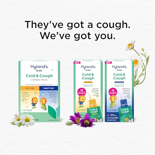 Image of Hyland's Kids Cold & Cough Syrup Daytime, 12 Pre-Measured Packets (Grape)
