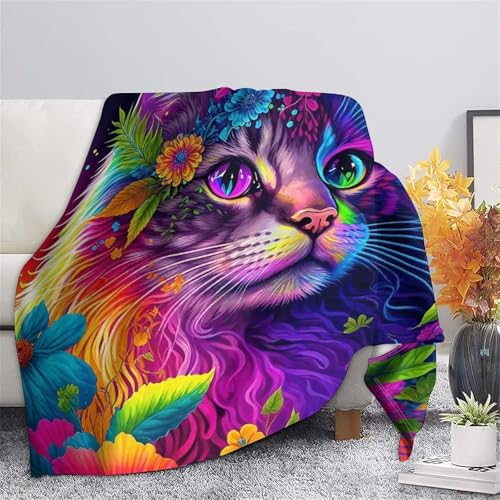 Couverture chat douce housse de canapé microfibre luxe lit double