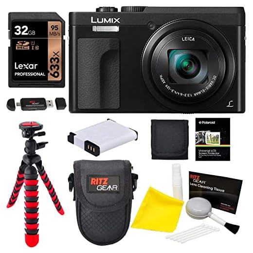 Panasonic DC-ZS70K Lumix 20.3 Megapixel, 4K Digital Camera, Touch Enabled 3" 180 Degree Flip-Front Display, 30x Leica DC Vario-Elmar Lens, Wi-Fi with 3" LCD, Black, Polaroid 32GB and Accessory Bundle