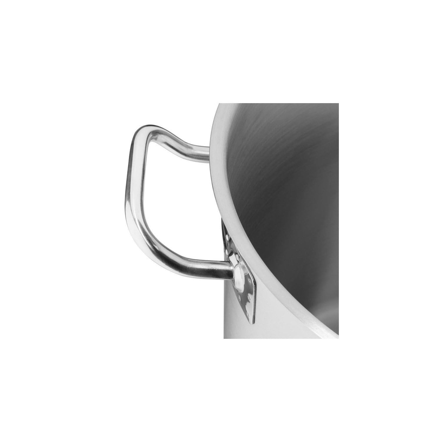 Vogue Marmite haute en acier inoxydable, 35,5 litres, grande marmite, taille : 360(diamètre)mm, plaque à induction, compatible gaz, électrique et dessus solide, couvercle vendu séparément (T147), T555