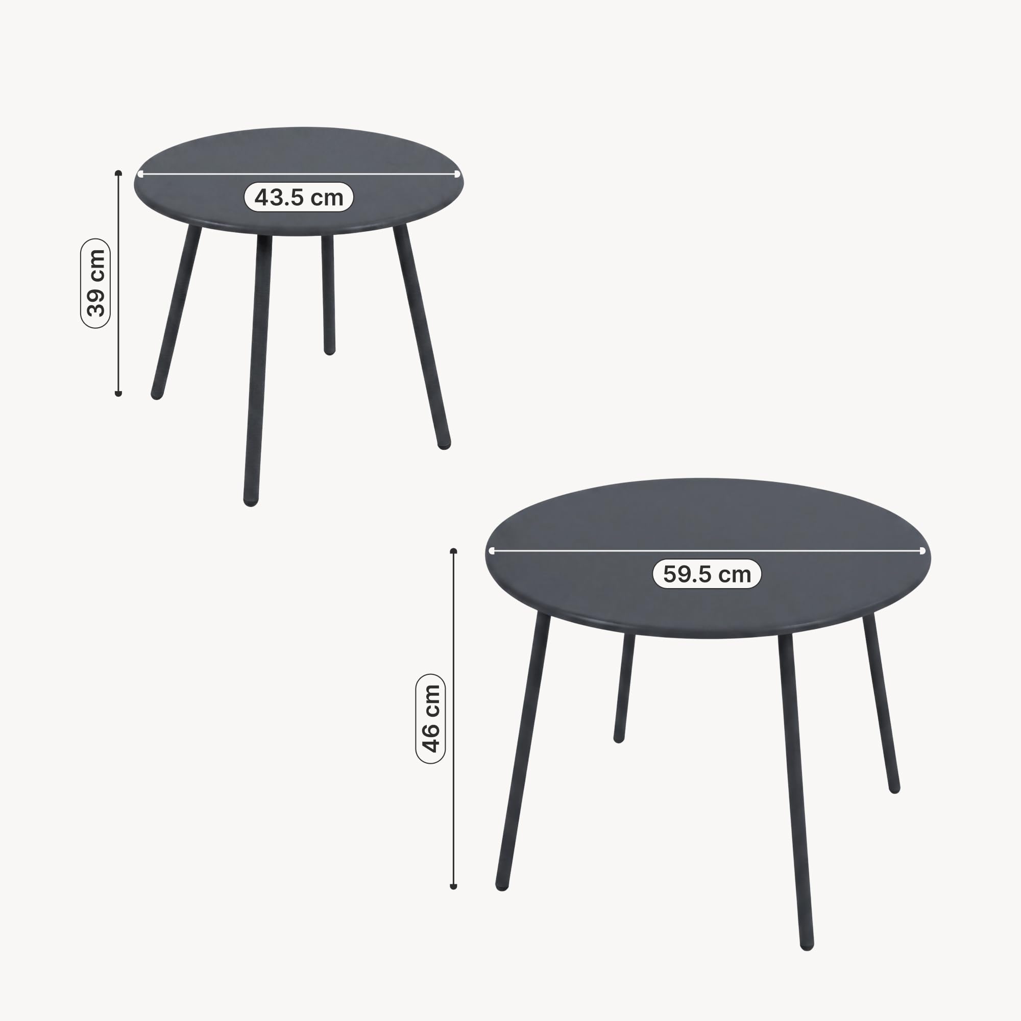 [en.casa] Set Salotto di 5 Mobili da Giardino Grigio Scuro