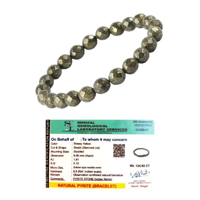 Divine Spirituals Natural Pyrite Bracelet AAA Grade Lab-Certified Original Stretchable 8mm Diamond-cut Faceted Real Crystal Unisex Bracelet For Prosperity, Abundance & Manifestation (B0DGLN3H1Y) Amazon Price History, Amazon Price Tracker