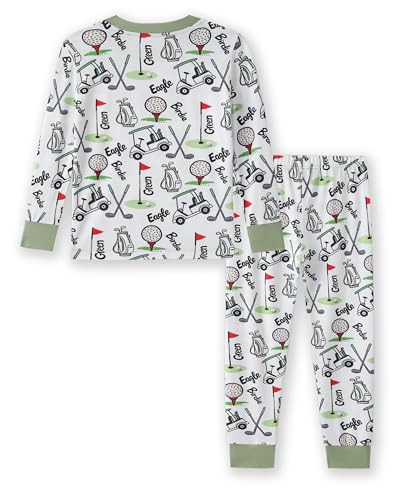 Image of Kids 2-Piece Soft Bamboo Viscose Clothing Set, Long Sleeve Top & Pants, Everyday Outfit for Toddler Boys & Girls