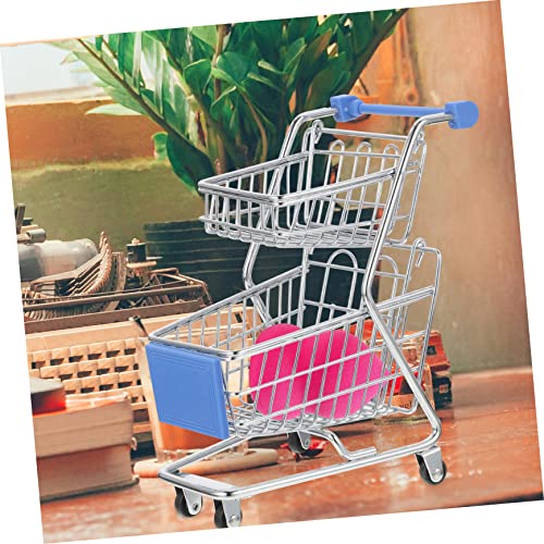 Toyandona Mini Shopping Cart Storage Toys Kid Toys Desk Topper Shopping Cart Miniature Mini Supermarket Cart Desktop Shopping Cart Supermarket Handcart Modes Small Shopping Cart Kids Toy #TOP7