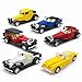 Liberty Imports Set of 6 Assorted Pullback Diecast Metal Antique Classic Model Cars (1:32 Scale)