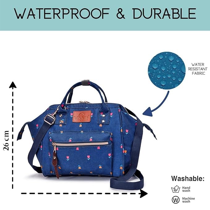 Image of VISMIINTREND Diaper Bag Combo for Mothers for Travel - Includes Mini and Large Diaper Backpack, Solid Premium Febric, Diaper Baby Bag, Maternity Hospital Handbag, Multipocket Stylish Nappy Bag for Mom