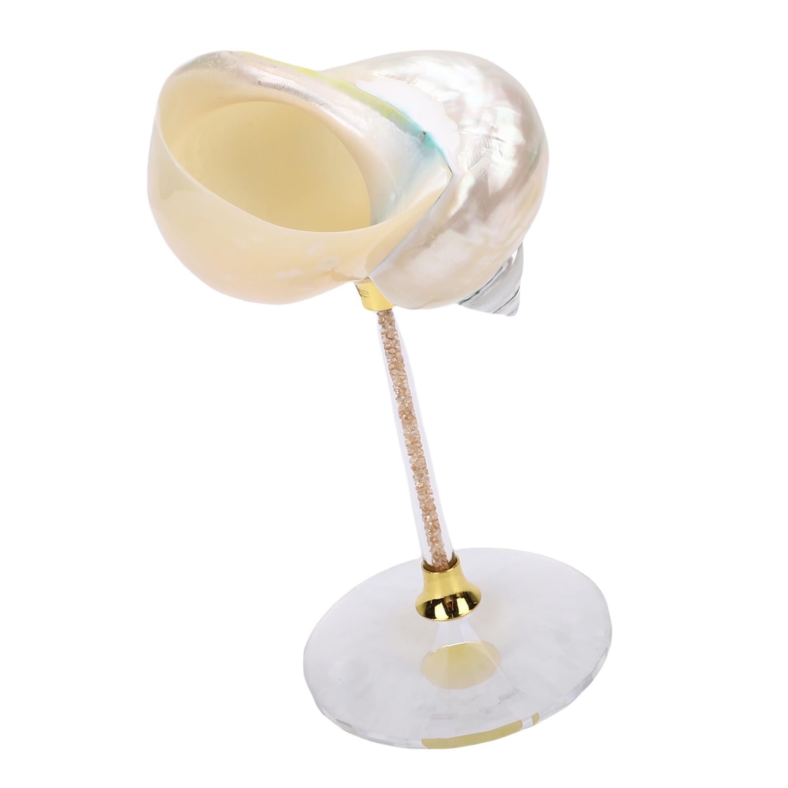 FTVOGUE Copa de Vino con Forma de Caracola, Copa Artesanal Pulida con Diseño único de Concha Natural sin Teñir, Ideal para Bodas, Fiestas, Bares y cócteles. (WHITE)