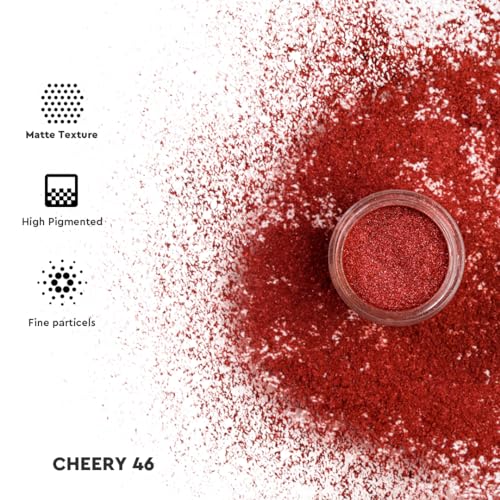 Image of C2P Pro Eyeshadow Pigment for Eye Makeup - 2g | Long-Lasting and Highly Pigmented Loose Precious Pigments with Metallic Effect | Cosmetics For Women and Girls,Cherry 46, 2 grams