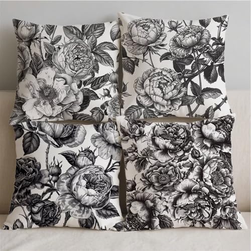 Housse coussin 80x80cm imperméable pour salon de jardin fleuri