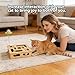 MUCAOL Interactive Wooden Cat Scratch Puzzle Enrichment Box,Cat Toys for Indoor Cats, Features Built in Sandpaper to Help Trim Claws During Play. (Burlywood Color)