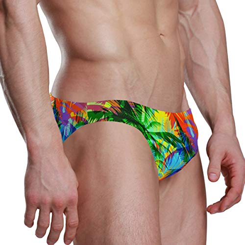 Men Swim Brief Bikini Colorful Palm Tree Beach Beach Bikini for Men Swim Underwear Large3