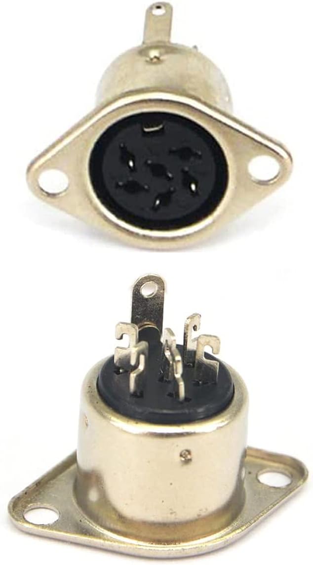 Conector DIN 6 Pines Hembra Montaje Panel 2 Agujeros - Pack 6 miniatura 3