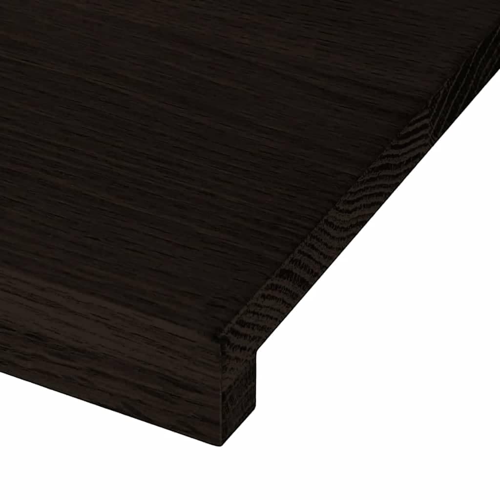 Générique 2-częściowe stopnie schodowe z litego dębu ciemnobrązowego 100 x 30 x 2 cm, solidne drewniane stopnie na schody i parapet