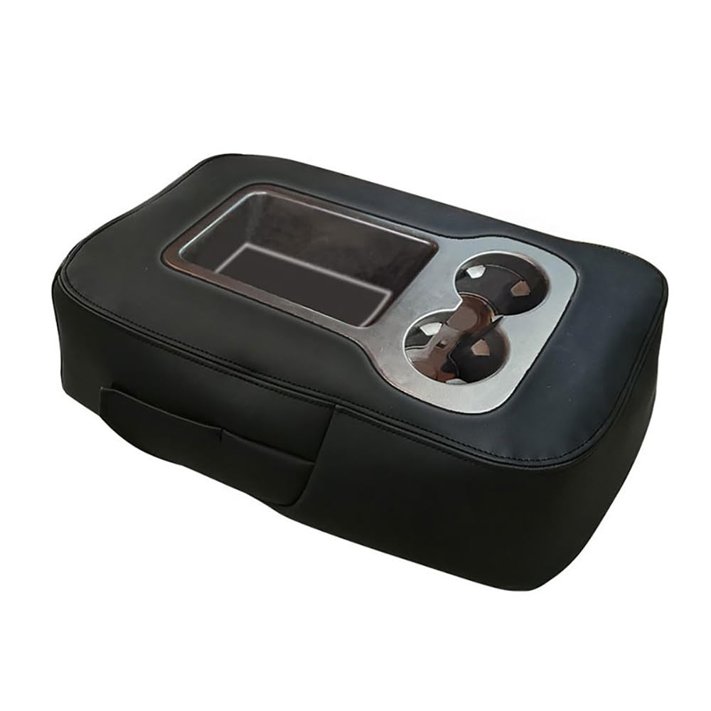 KACEPAR Jump Seat Console Leather Armrest Cover, Armrest Center Console Jump Seat Cover, 2007-2013 Compatible with Chevy Compatible with GMC - Black