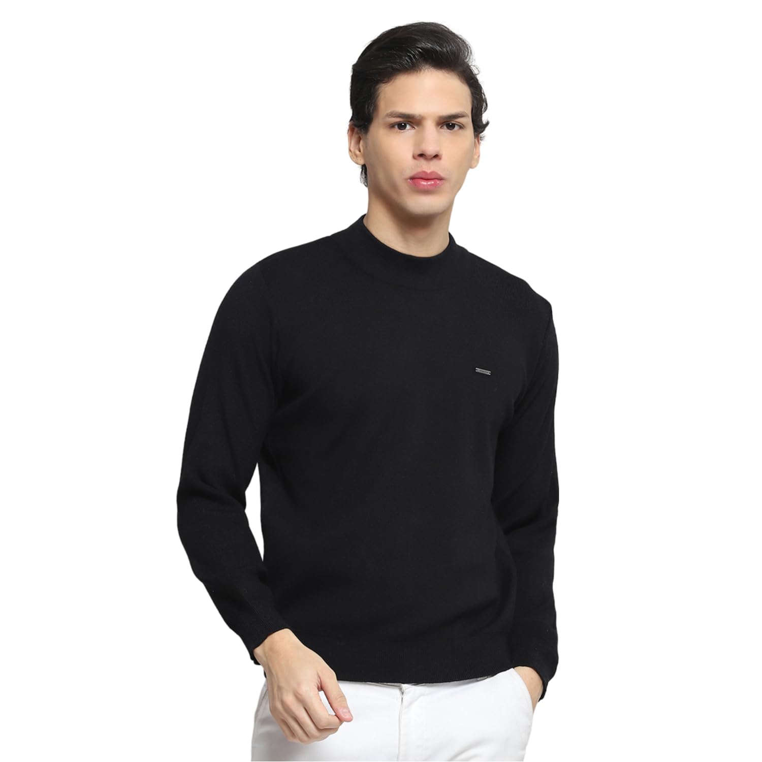 cloak & decker Mens Solid Black Round Neck Full Sleeve Pullover_6240617729-2-picture-19