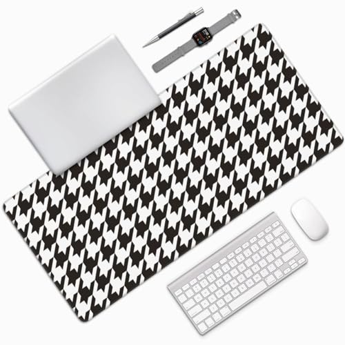 Tapis de souris de jeu imprimé pied-de-poule pour ordinateur portable